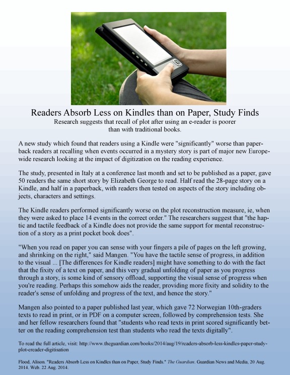 Readers absorb less on Kindles than on paper, study finds-page-0